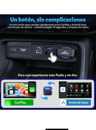 Ottocast Adaptador CarPlay/Android Auto Inalámbric
