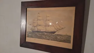 Lote 2 cuadros barco velero