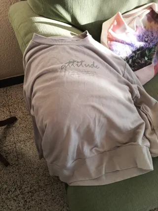 Sudadera beige con estampado