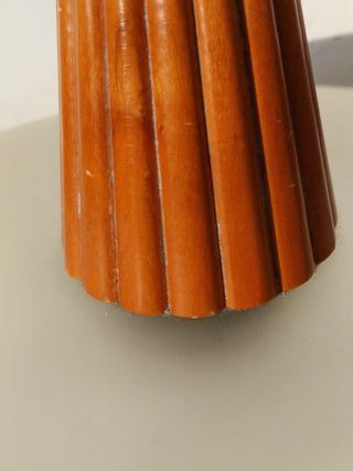 Lampadario sospensione anni 70 vetro e legno Zonca