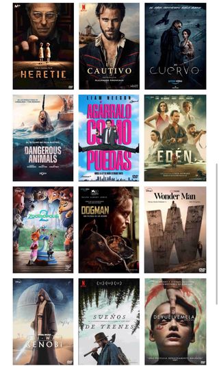 Catálogo DVD/Bluray de Películas y Series Nuevas