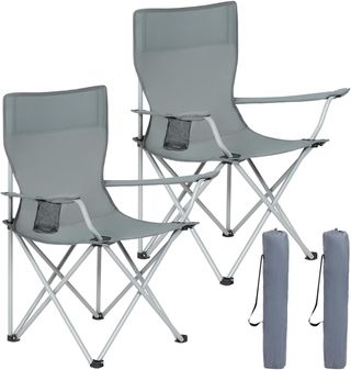 Juego 2 Sillas Plegables Camping Gris