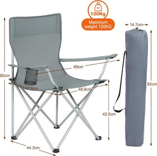 Juego 2 Sillas Plegables Camping Gris