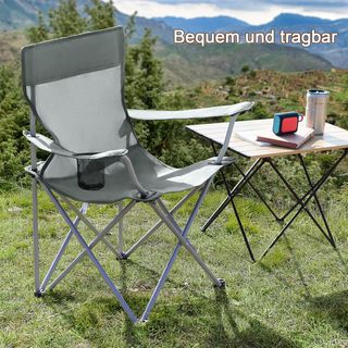 Juego 2 Sillas Plegables Camping Gris