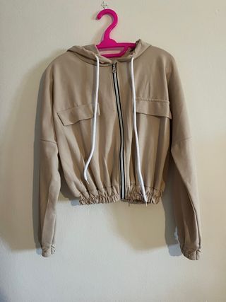 Giacca donna beige con cappuccio