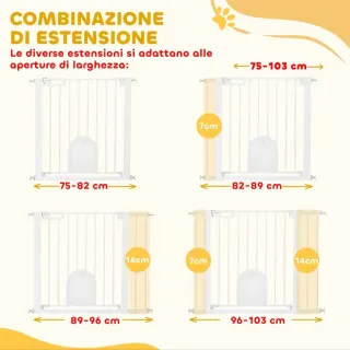 Barrera sicurezza per animali domestici bianca