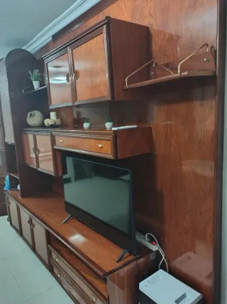 Mueble madera estanterías y cajoneras