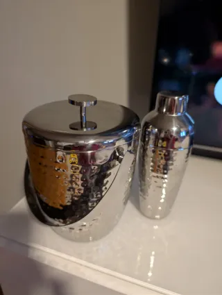 Cubitera y Coctelera Acero Inoxidable