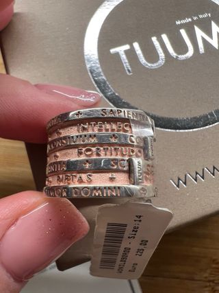 Anello Tuum Sette Doni rosato e Argento