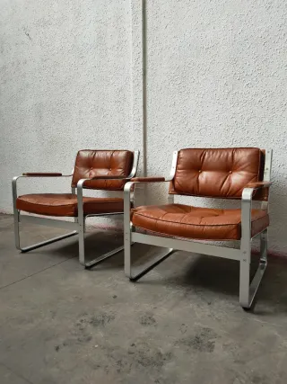 Alquiler Sillones Piel Mid Century