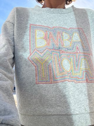 Sudadera Bimba y Lola gris bordada