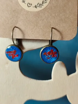 Lote 5 pares pendientes resina UV