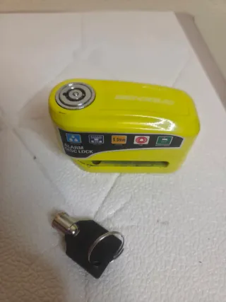 Candado Alarma Disco Moto Amarillo