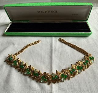 Conjunto gargantilla, pulsera y pendientes vintage