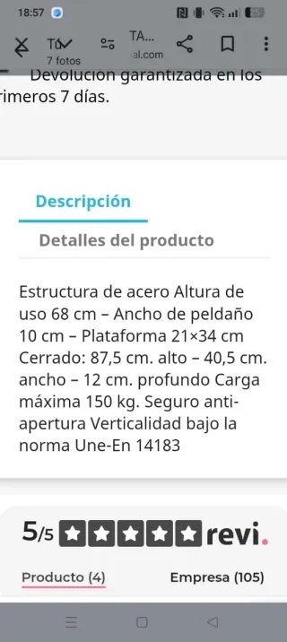 Escalera plegable 3 peldaños VICRIS