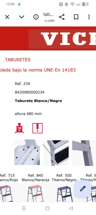 Escalera plegable 3 peldaños VICRIS