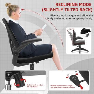 Silla de Oficina Negra Brazos Abatibles