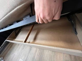 Sofá Cama Beige Tela