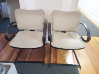 Juego de 2 Sillas de Oficina Beige