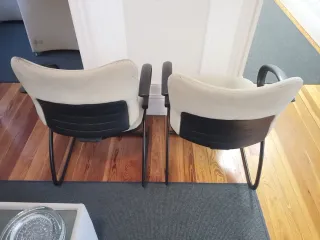 Juego de 2 Sillas de Oficina Beige