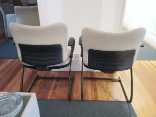 Juego de 2 Sillas de Oficina Beige