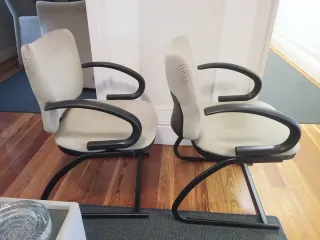 Juego de 2 Sillas de Oficina Beige