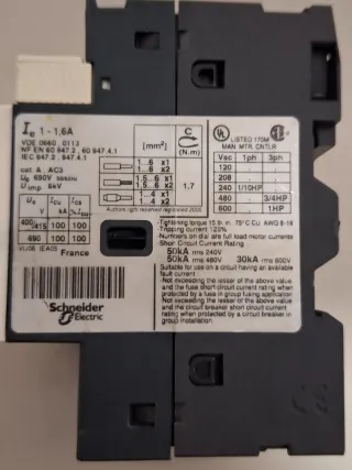 Salva motore Schneider GV2ME06 1-1.6A