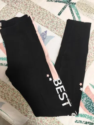 Leggings donna BEST STAR neri e rosa