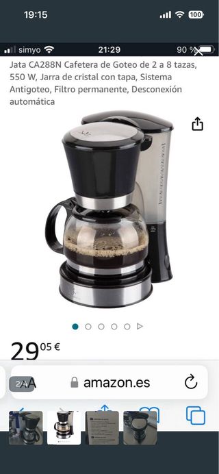 Cafetera Jata CA288N Eléctrica