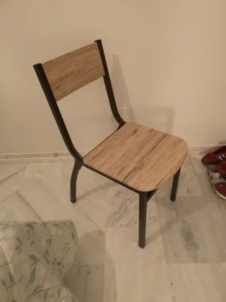 Silla de cocina madera y metal