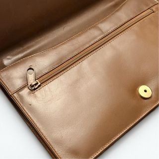 Pochette vintage vera pelle di serpente marrone