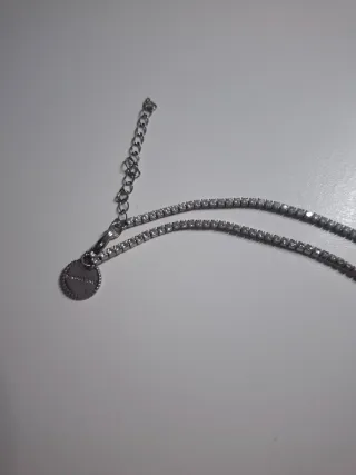 Cadena circonita plateada