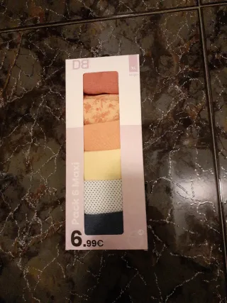 Pack 6 Braguitas Mujer Talla XL DB