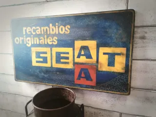 Cartel SEAT Recambios Originales Vintage