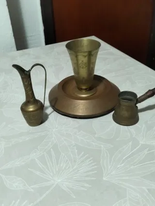 Conjunto 4 piezas cobre decorativo