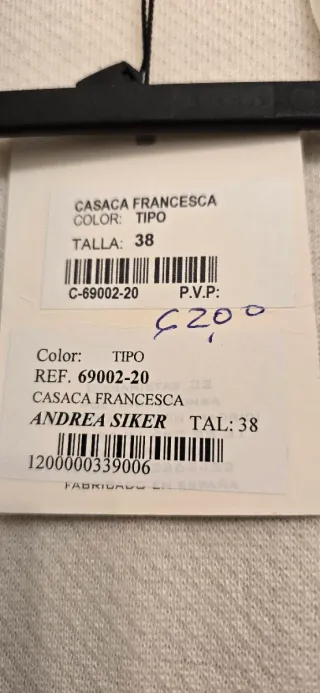 Casaca Francesca Beige Talla Única