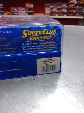 Scalextric Super Slot Mini Cooper Azul escala 1.32