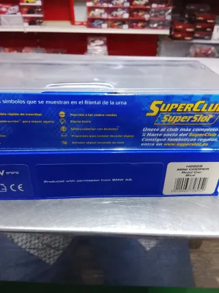 Scalextric Super Slot Mini Cooper Azul escala 1.32