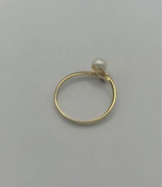 Anillo oro 18k con perla y circonita