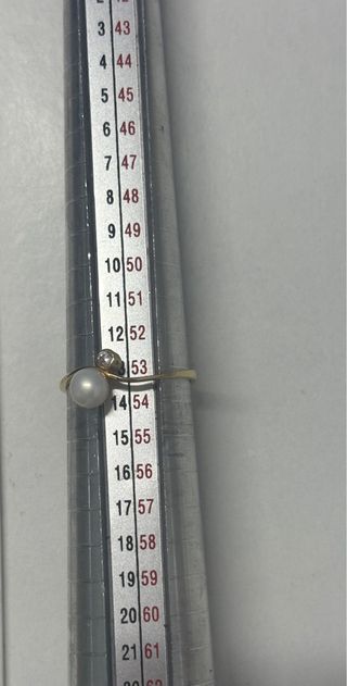 Anillo oro 18k con perla y circonita