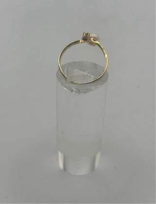 Anillo oro 18k con perla y circonita