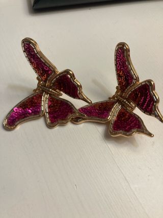 Pendientes Mariposa Zara Dorados Rosas