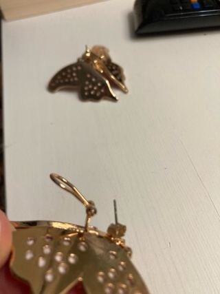Pendientes Mariposa Zara Dorados Rosas