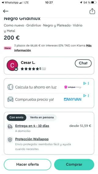 4 Radiadores Eléctricos Cristal Negro Gridinlux