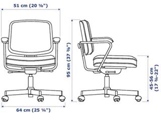 Silla Ikea ALEFJÄLL Negra/Gris Cuero