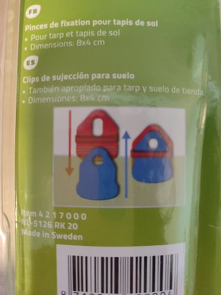 Clip per pavimenti o tappeti da campeggio