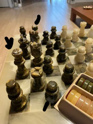 Scacchiera e Dama in Marmo e Onice