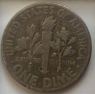 Moneda 1 Dime Plata Roosevelt 1947
