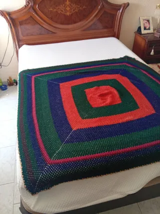 Manta tejida a mano de lana, para sofá o mesa