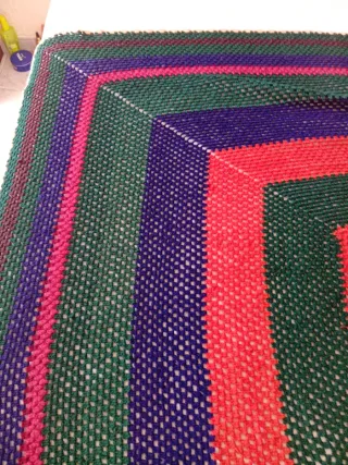 Manta tejida a mano de lana, para sofá o mesa